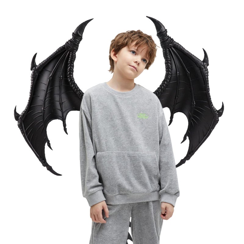 MANO Halloween Dragon Costume Cosplay Carnival Wings Tail Accessoryï¼ˆBlackï¼‰ - Image 4